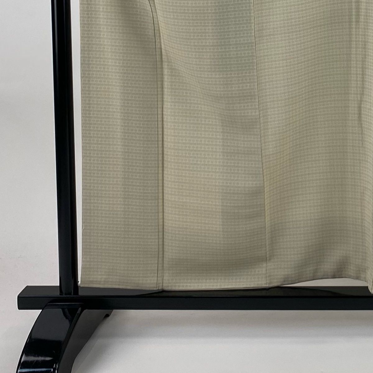 お召 身丈158cm 裄丈61.5cm S 袷 幾何学模様 ベージュ 正絹 WWW_MERCADOAVALIA_COM_BR