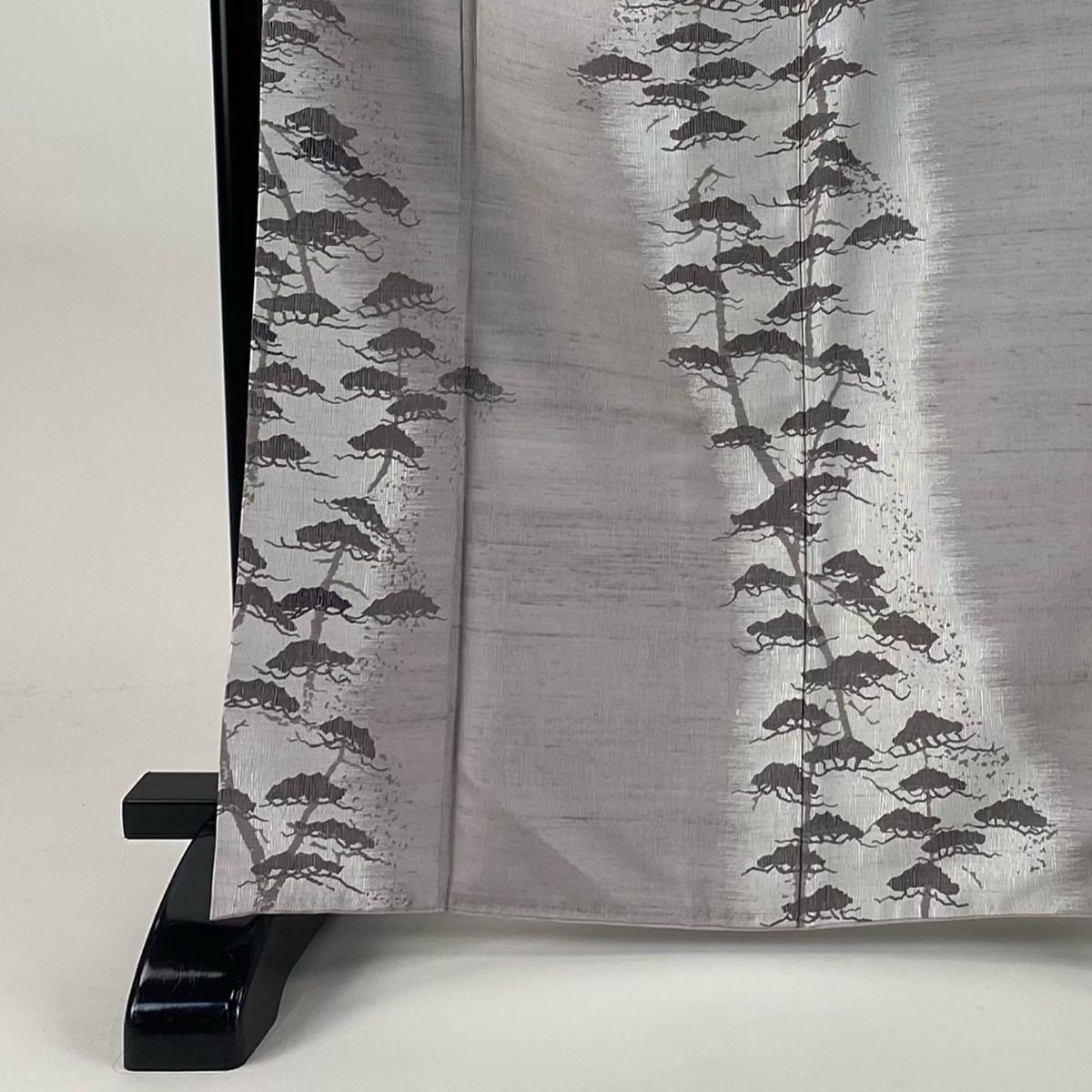 付下げ 身丈166cm 裄丈68.5cm L 袷 紬地 やまと 笠松 灰紫 正絹