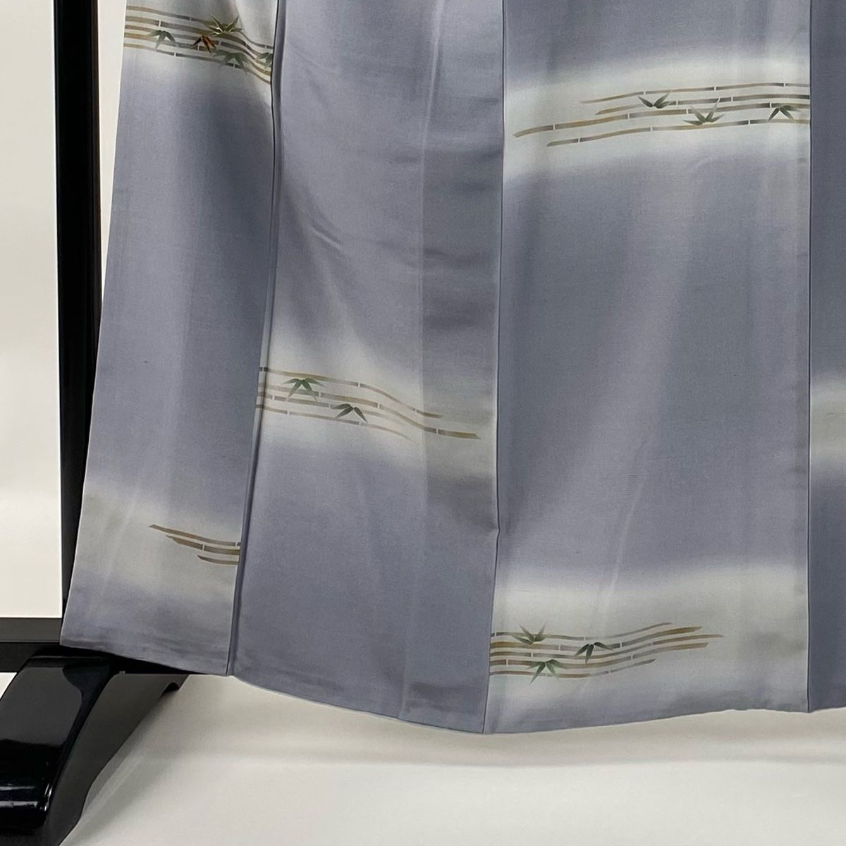 付下げ 身丈162cm 裄丈65.5cm M 袷 袋帯セット ほていや 竹 螺鈿 金彩 青灰色 正絹