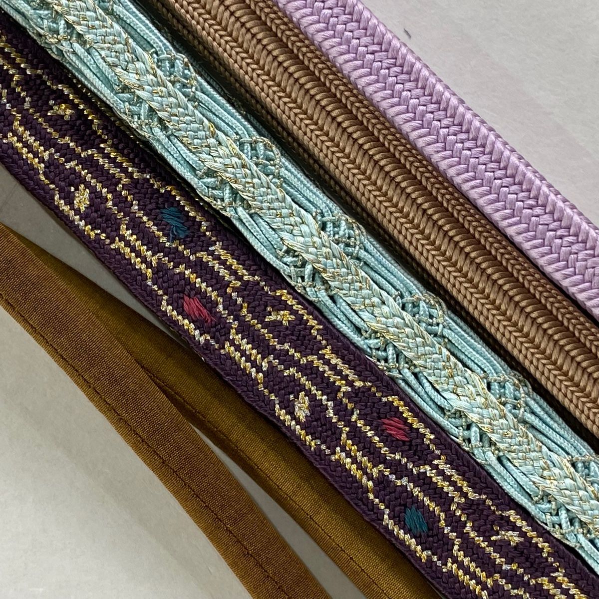 平和屋着物○和装小物 帯締め・帯揚げセット 高麗組 綾出し 松竹梅 菊