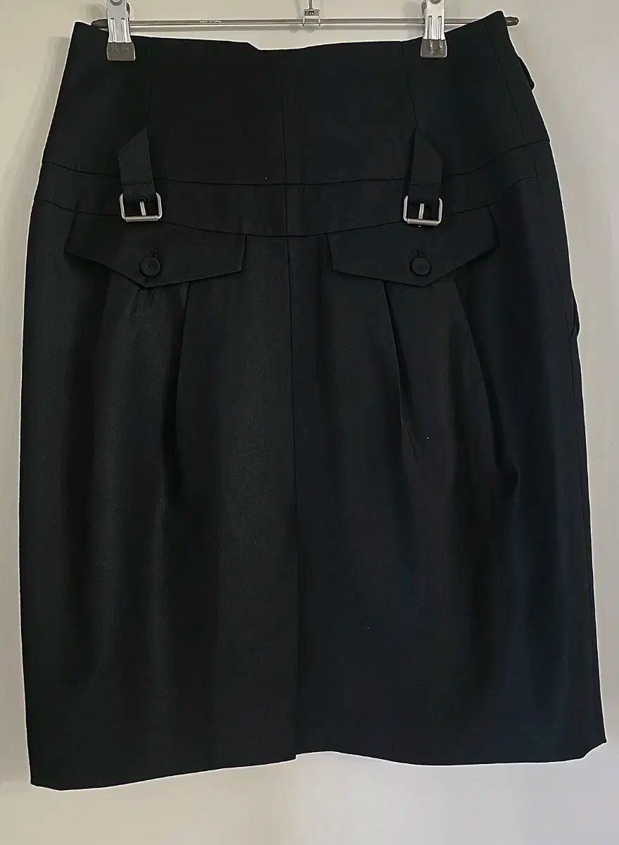KUHOクホ ウール モ ハイウエスト ベルト スカート 64 Classicブラック
