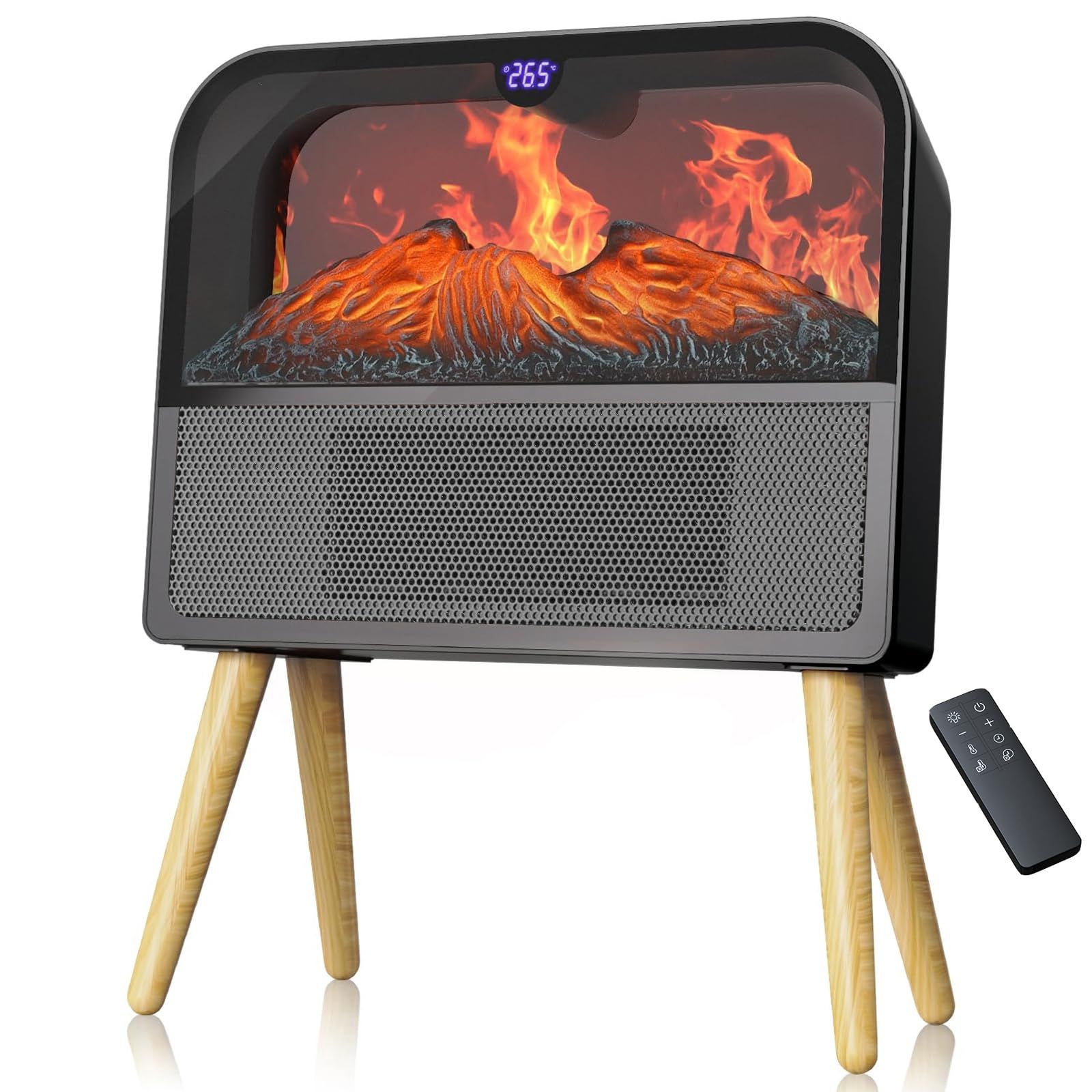 セラミックヒーター 暖炉型 3 D疑似炎 節電 防湿スタンド 大風量 速暖 省エネ 直火無し 静音 1200 W 800 8 3段階風量 電気ストーブ 電気ファンヒーター 類似炎 おしゃれ トイレ 浴室 洗面所 脱衣所 アンティーク 揺らめく炎 まねた炎