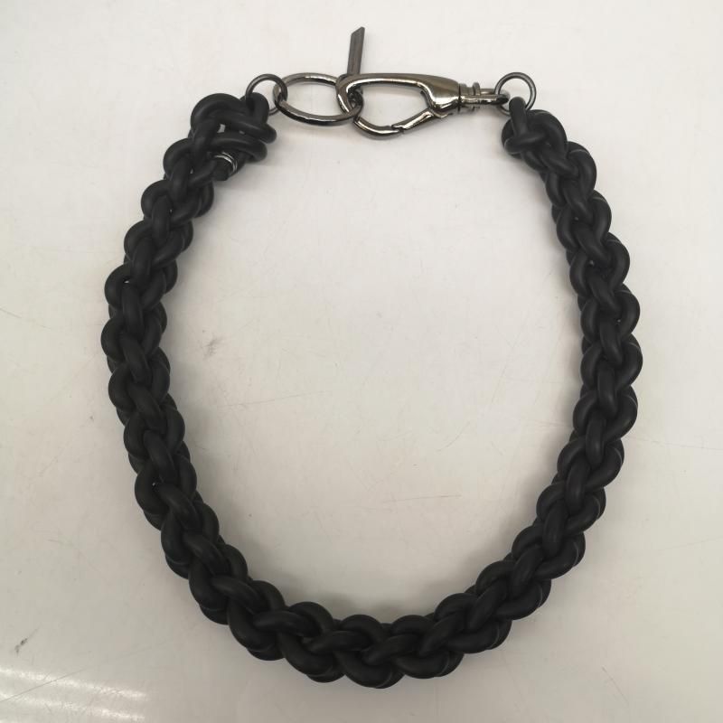 ご*り様 美品 JUNYA WATANABE 編み込みネックレス ジュンヤワタナベコムデギャルソン 編み込み ラバー ネックレス メンズ
