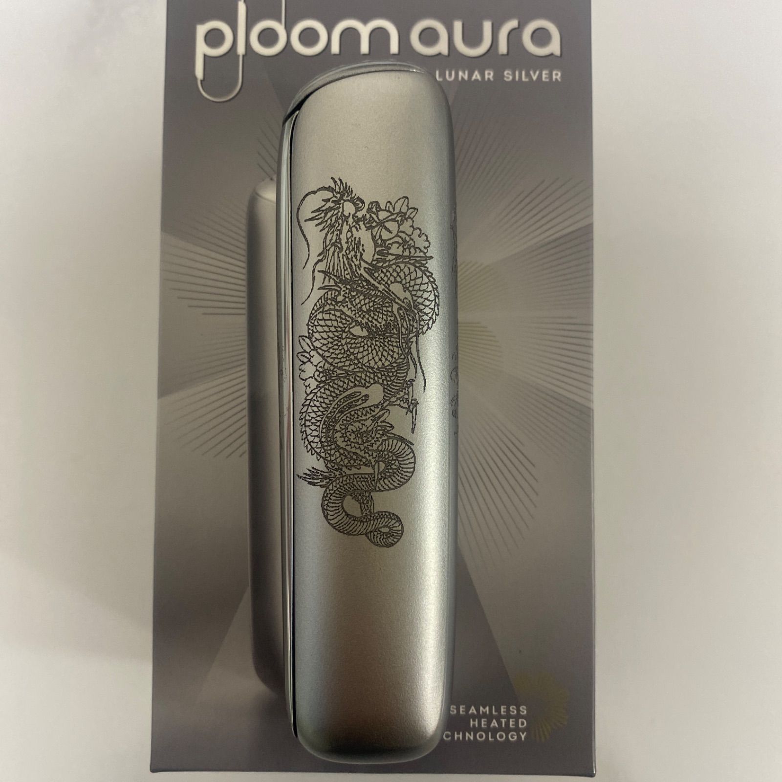 龍 鯉 滝登り 加工 プルーム オーラ Ploom aura ルナシルバー 銀 和柄 和彫り 昇り龍 下り龍 ドラゴン カープ オリジナル カスタム