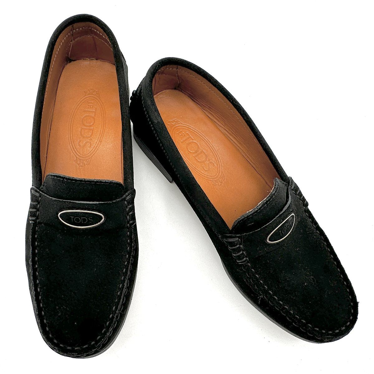 TOD S ドライビングシューズ スエード ロゴ ブラック 2196T