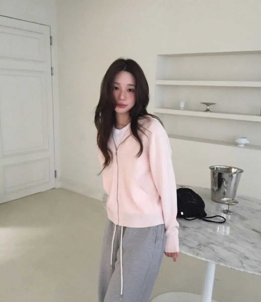 JTOU ホールガーメント フーディー ジップアップ ローズウォーター