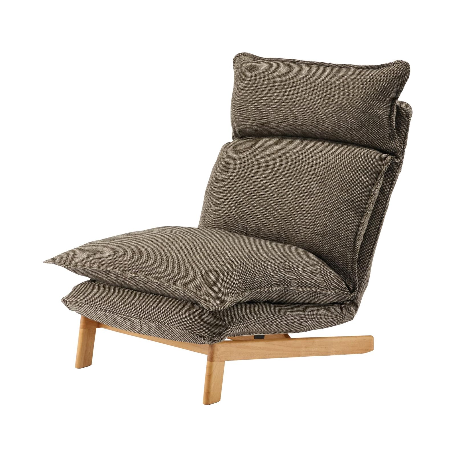 無印 ハイバックリクライニングソファ ブラウン 幅74×奥行114～134.5×高さ66.5～89.5cm 1シーター ポリエステル平織 12911005