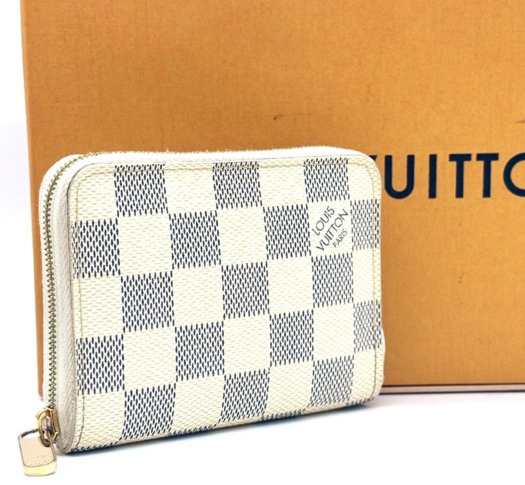陽だまりのような上品さ LOUIS VUITTON ルイヴィトン ダミエアズール コインパース ラウンドジップ N63069 SN4039 ホワイト