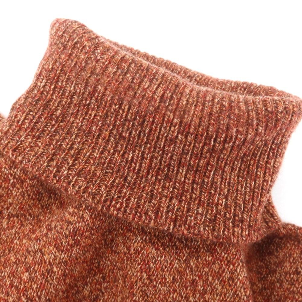 マーロ Malo カシミヤ タートルネック プルオーバーニット オレンジレッド系 サイズ52 メンズ WWW_KARIMZIABAT_FR