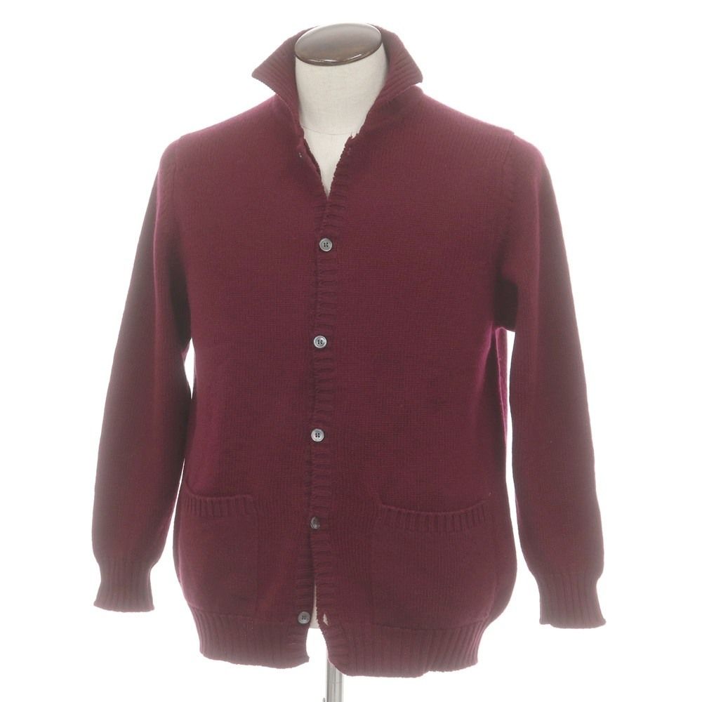 ロキャロン LOCHCARRON TIE YOUR TIE別注 ミドルゲージ カシミヤ カーディガン ワイン系 サイズ44 メンズ