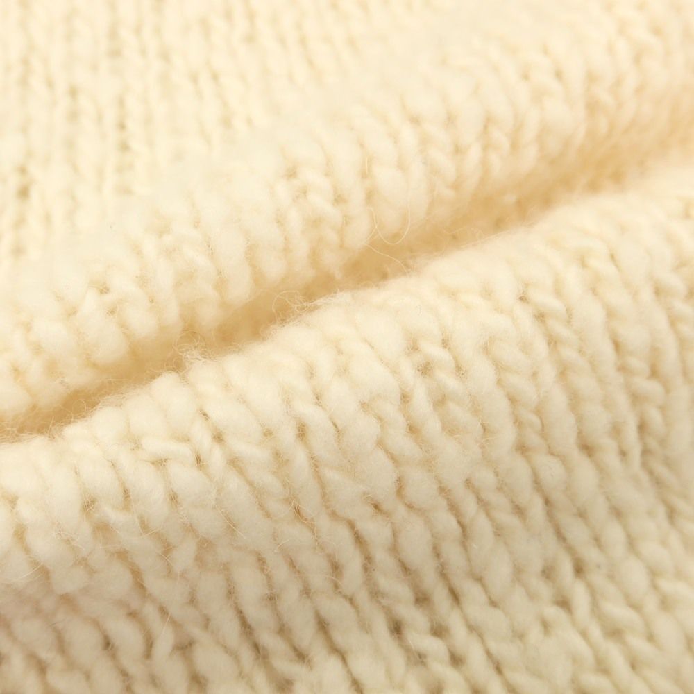 カーディガン アイボリーxグリーン