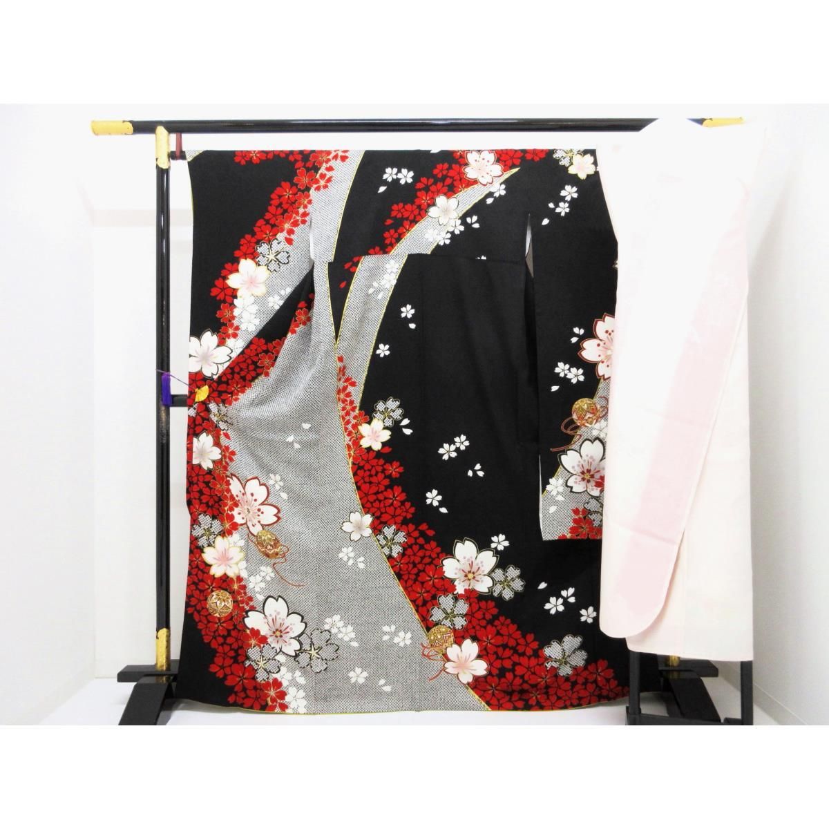 振袖 友禅金彩加工 絞り加工 きもの 長襦袢 ２点セット