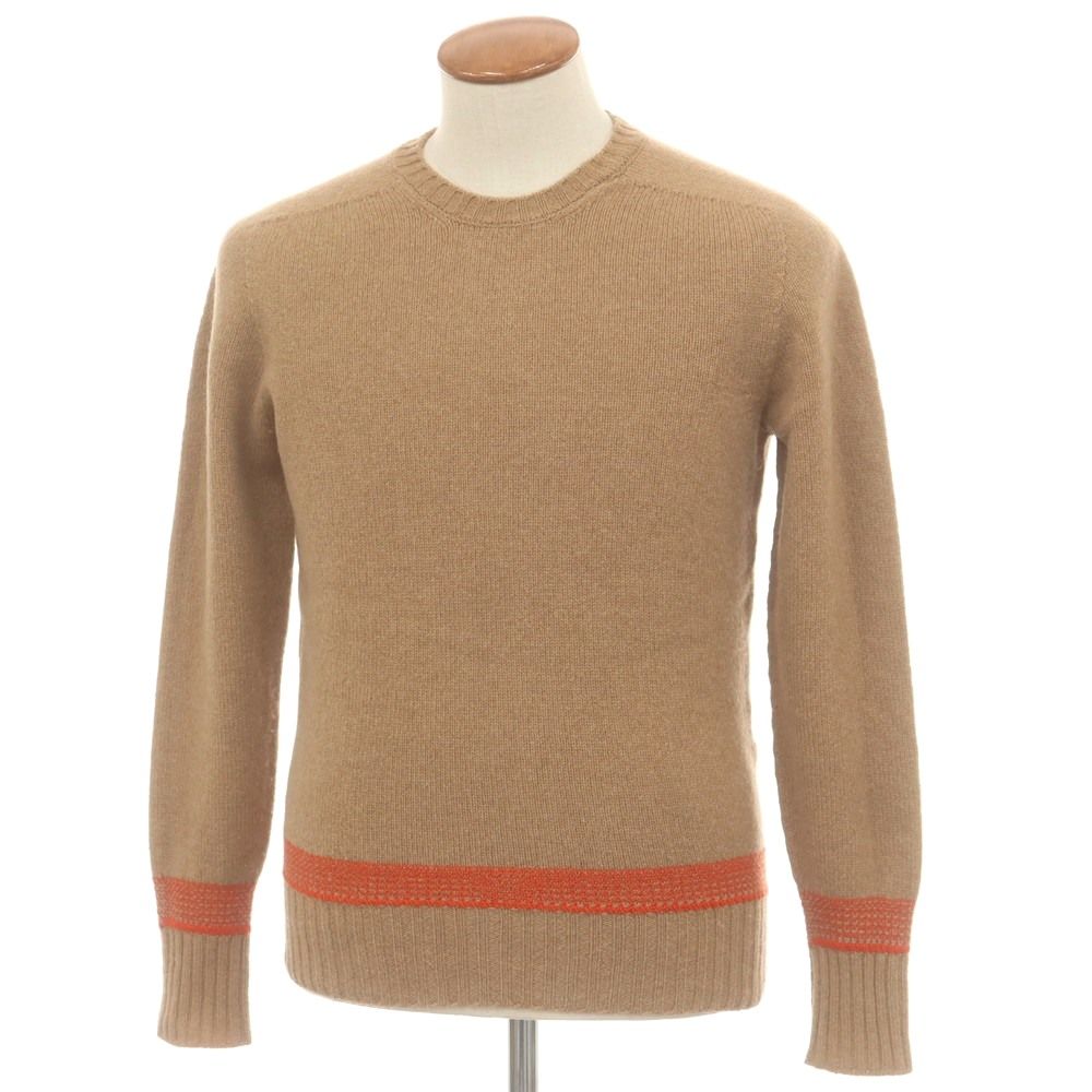 Drumohr ブラウンベージュ クルーネックセーター 中古】ドルモア DRUMOHR ウール クルーネック プルオーバー