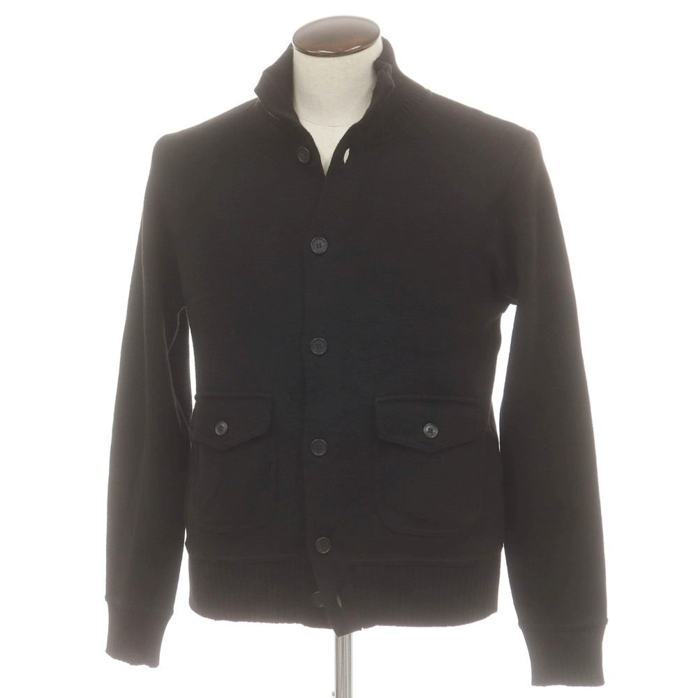 マガジーノ リカンビ MAGAZZINO RICAMBI ウールアクリル スタンド カーディガン ブラック サイズ50 メンズ