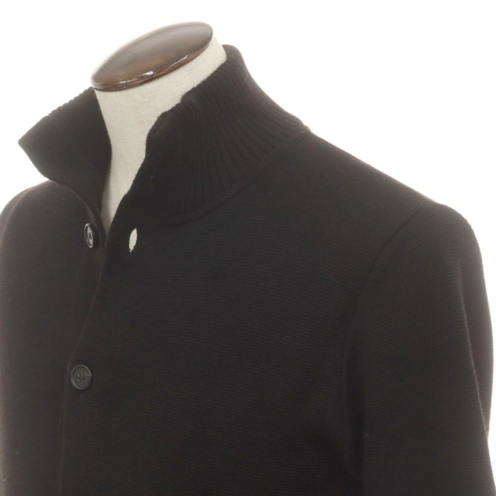 マガジーノ リカンビ MAGAZZINO RICAMBI ウールアクリル スタンド カーディガン ブラック サイズ50 メンズ