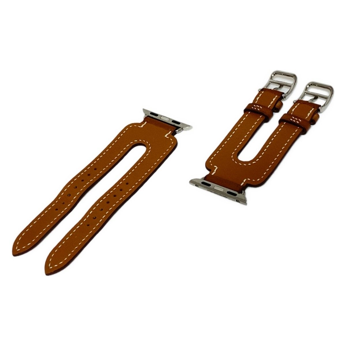 HERMES エルメス 小物 ダブルバックルカフ ダークブラウン 腕時計替えベルト アップルウォッチ替えベルト