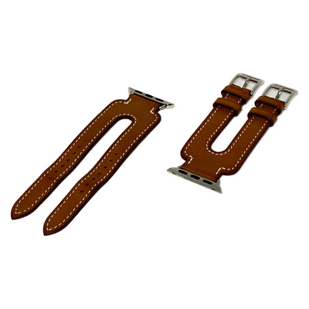 HERMES エルメス 小物 ダブルバックルカフ ダークブラウン 腕時計替えベルト アップルウォッチ替えベルト
