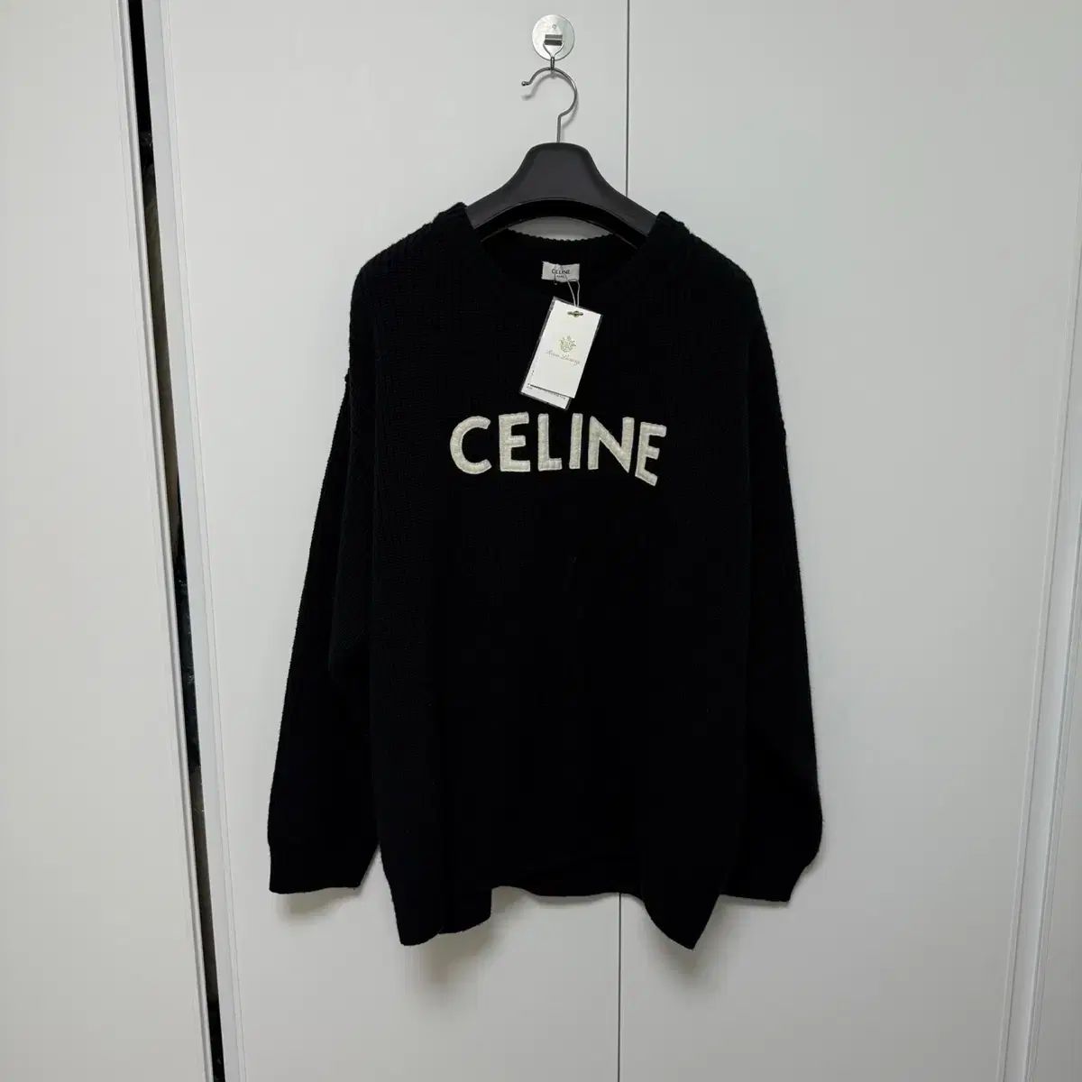 Lサイズ セリーヌ リブド ウール オーバ ニット セーター