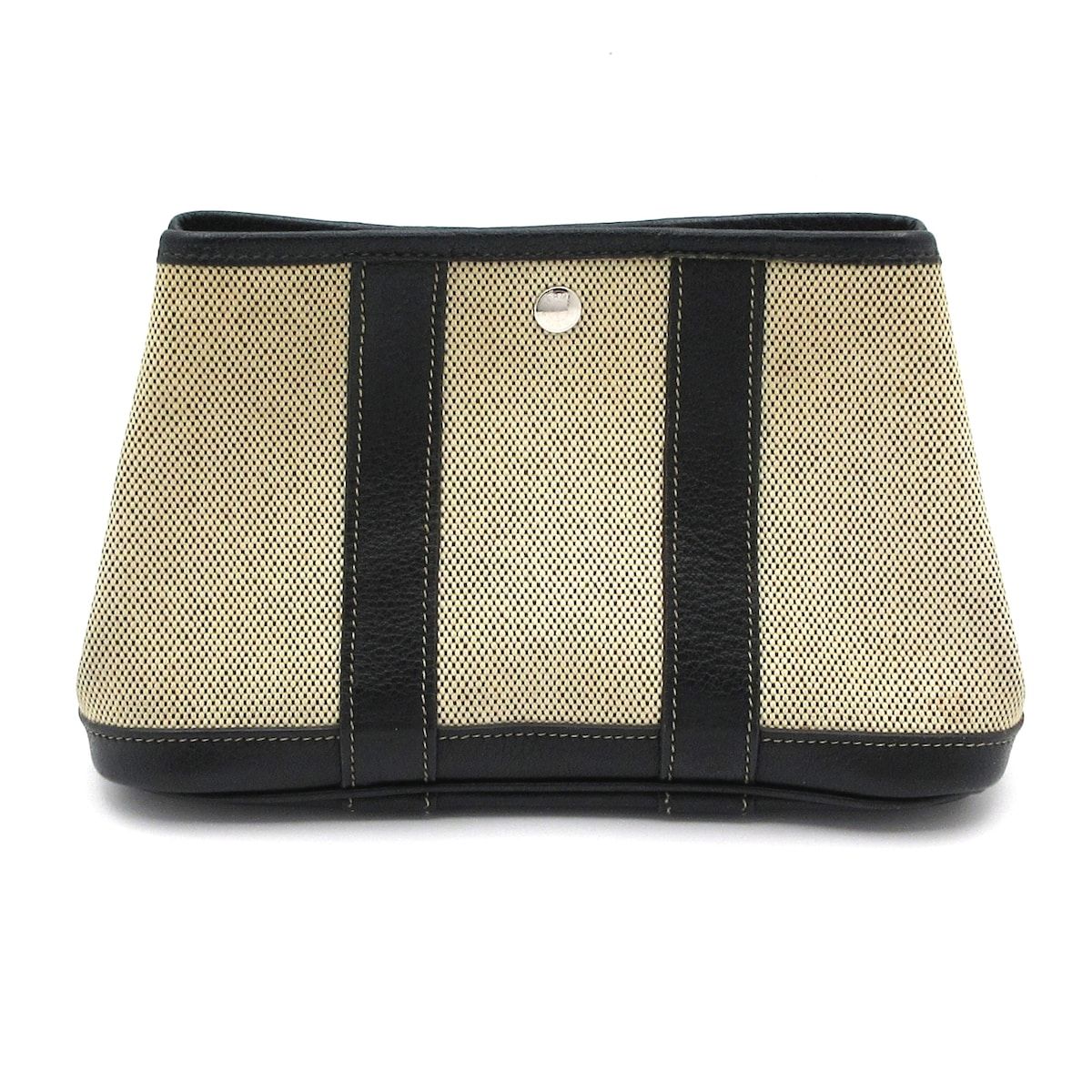 HERMES(エルメス) ポーチ ガーデンパーティ アイボリー×黒 レザー ガーデンパーティー買取 | エルメスを最新