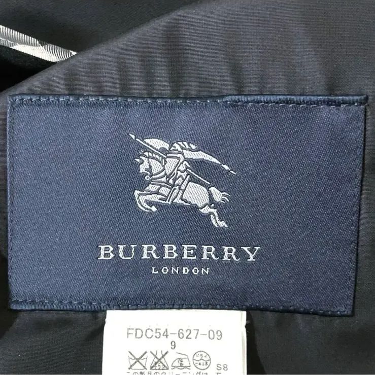 美品 BURBERRY LONDON ステンカラーコート 千鳥柄 黒 L ベルト