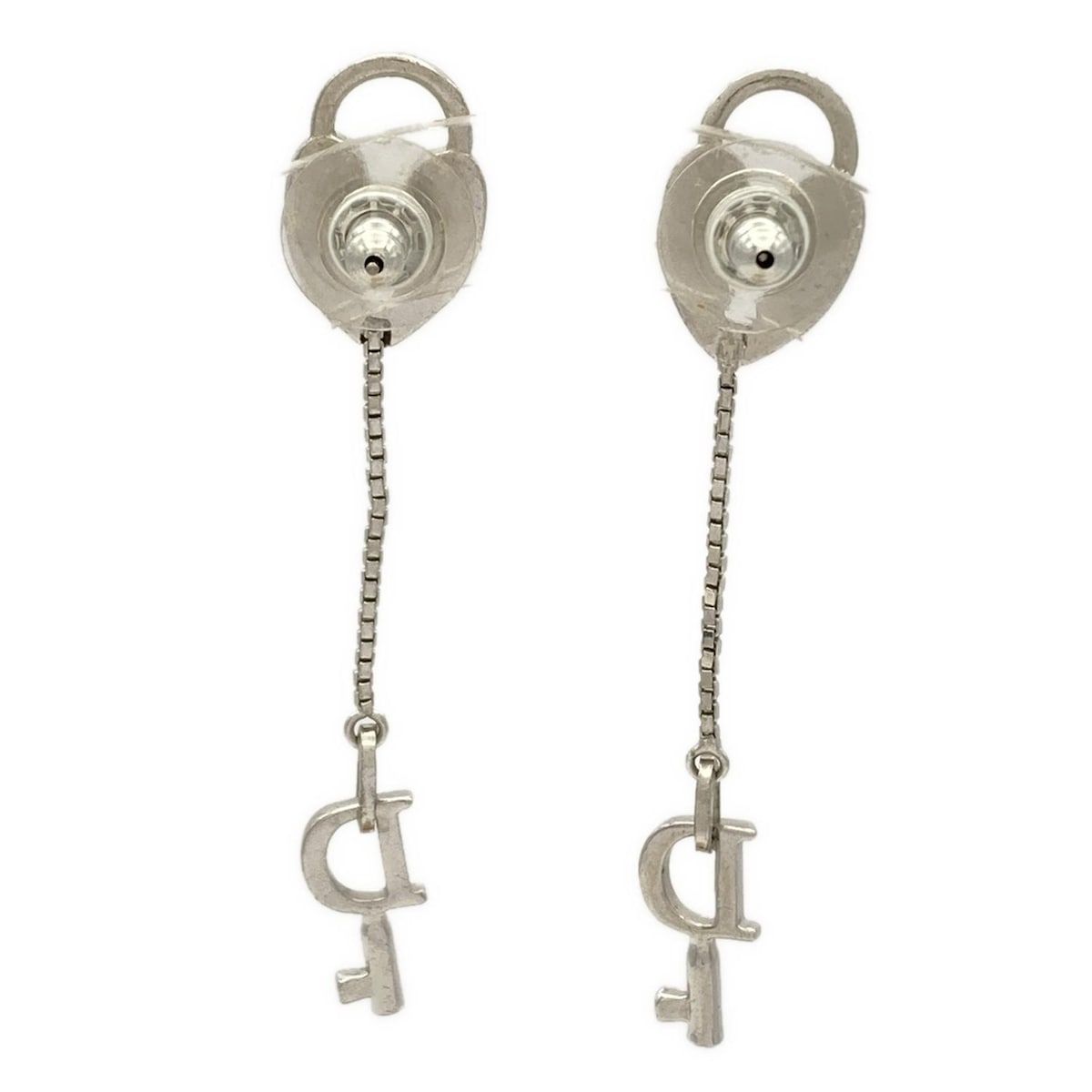 DIOR ChristianDior ディオール クリスチャンディオール ピアス - シルバー パドロック 南京錠 キー 鍵