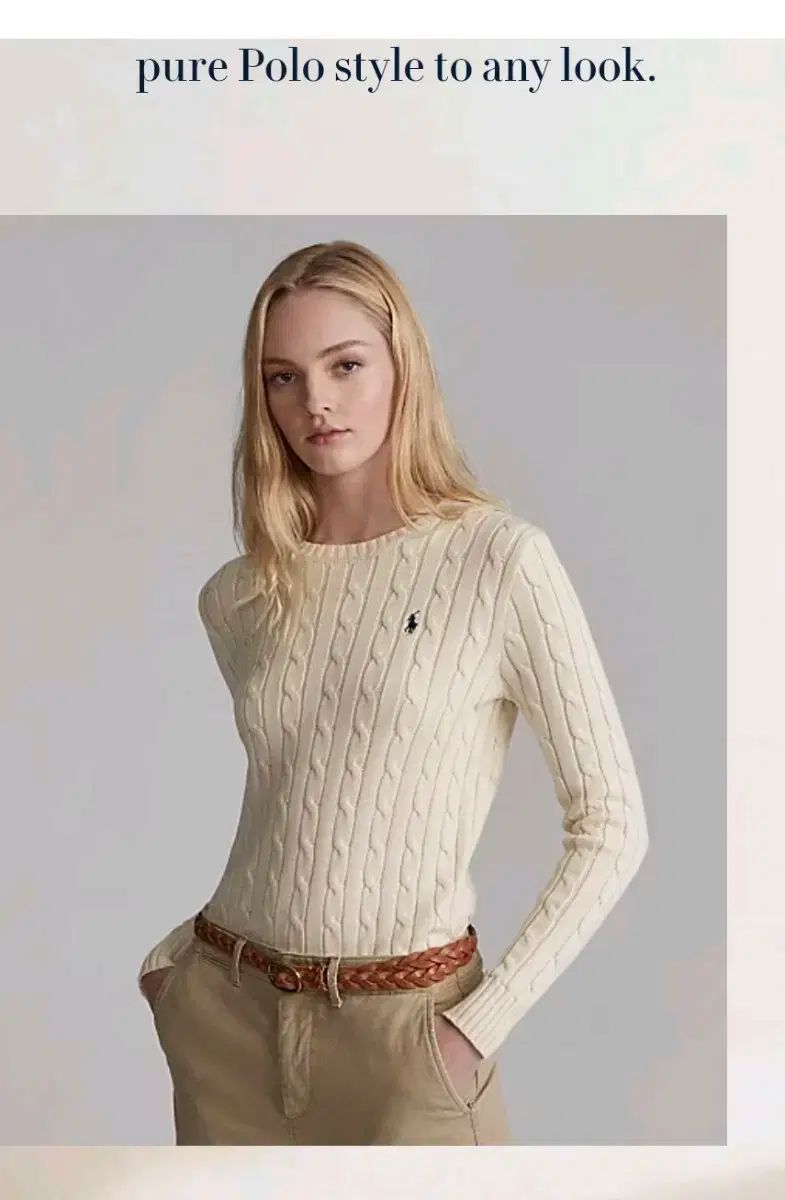 POLO RALPH LAUREN ポロラルフローレン ケーブル ニット アイボリー large ラージ 新モデル