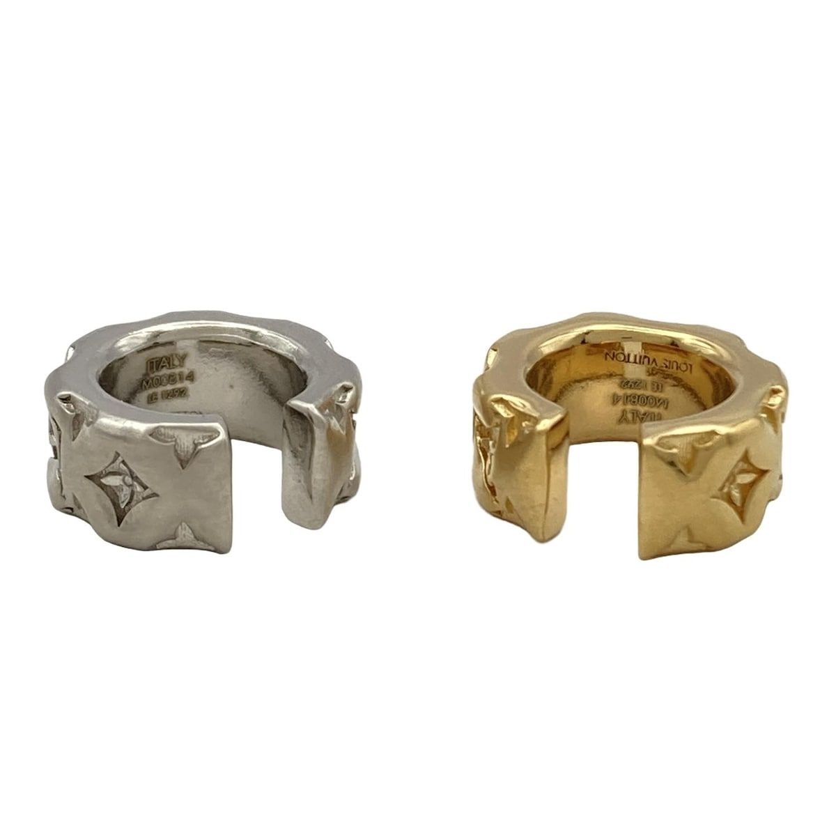 LOUIS VUITTON ルイヴィトン イヤリング イヤーカフピローナノグラム M00814 ゴールド×シルバー イヤーカフ