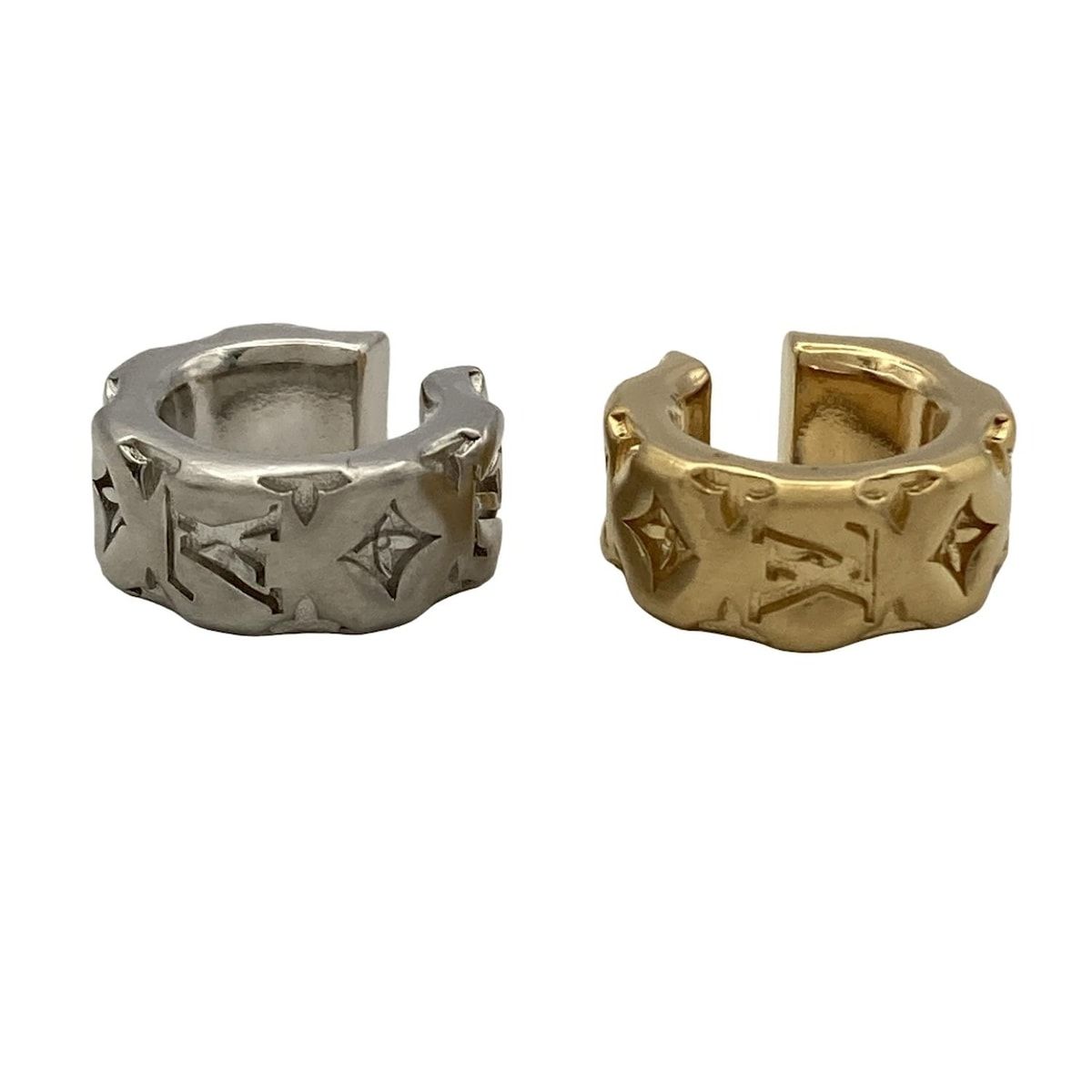 LOUIS VUITTON ルイヴィトン イヤリング イヤーカフピローナノグラム M00814 ゴールド×シルバー イヤーカフ