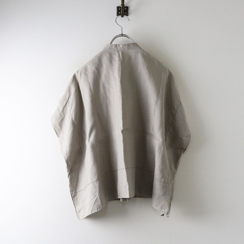 2025 SS ギャルリーヴィー GALERIE VIE フレンチリネン スタンド シャツ F｜ベージュ バンド