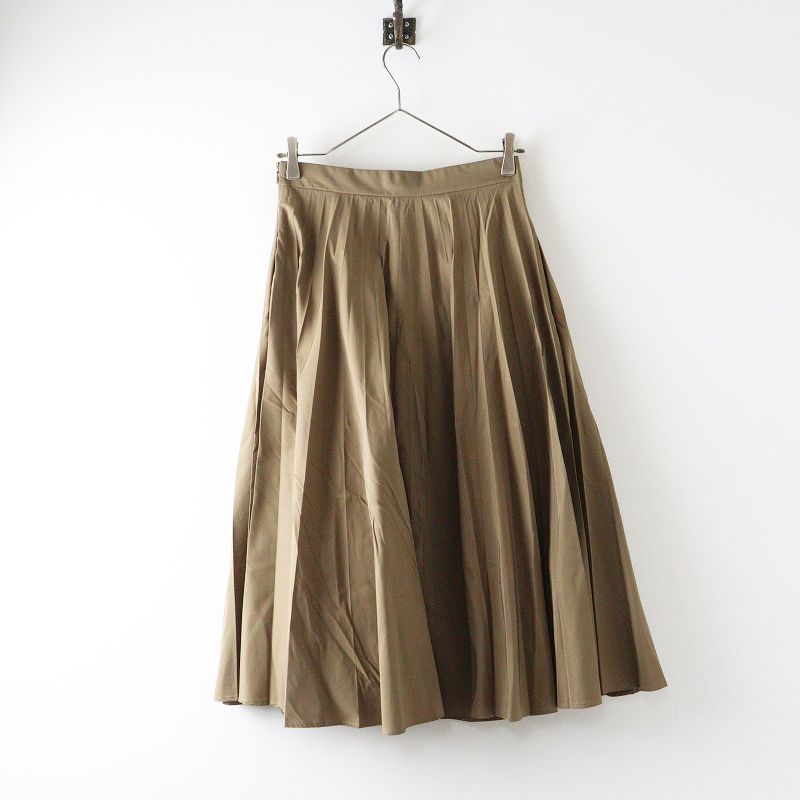 マーガレットハウエル MARGARET HOWELL PLAIN WEAVE BLEND プリーツスカート 2 ブラウン フ ロング 2400014663907