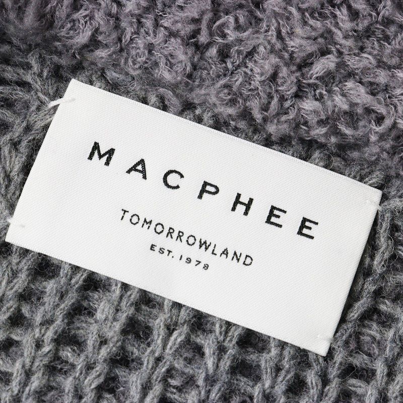  2025 AW マカフィー MACPHEE ムートンジップアップベスト S グレー 羽織り ノースリーブ ブークレ アウター 登山用品 アウトドア