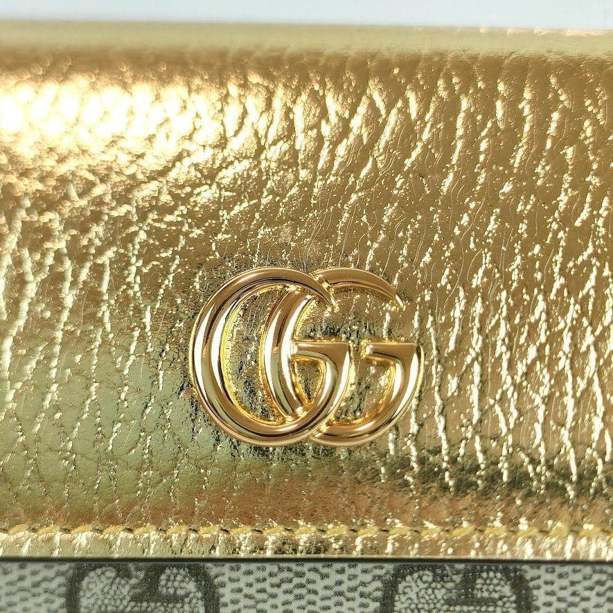 未使用 GUCCI グッチ 6連キーケース GGマーモント レザー×キャンバス