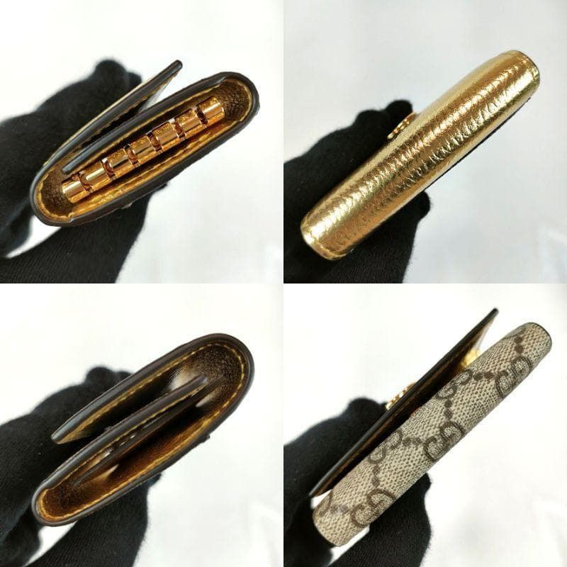 未使用 GUCCI グッチ 6連キーケース GGマーモント レザー×キャンバス