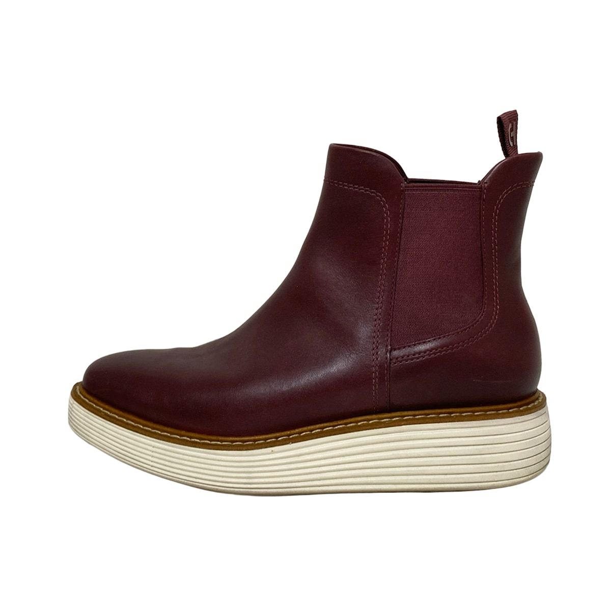 COLE HAAN コールハーン ショートブーツ 6 1 2 B レディース - ボルドー サイドゴア レザー