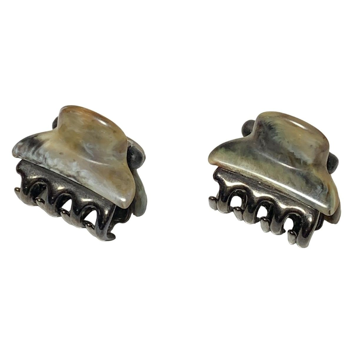 acca アッカ - ベージュ×ダークブラウン×マルチ ヘアクリップ 2点セット