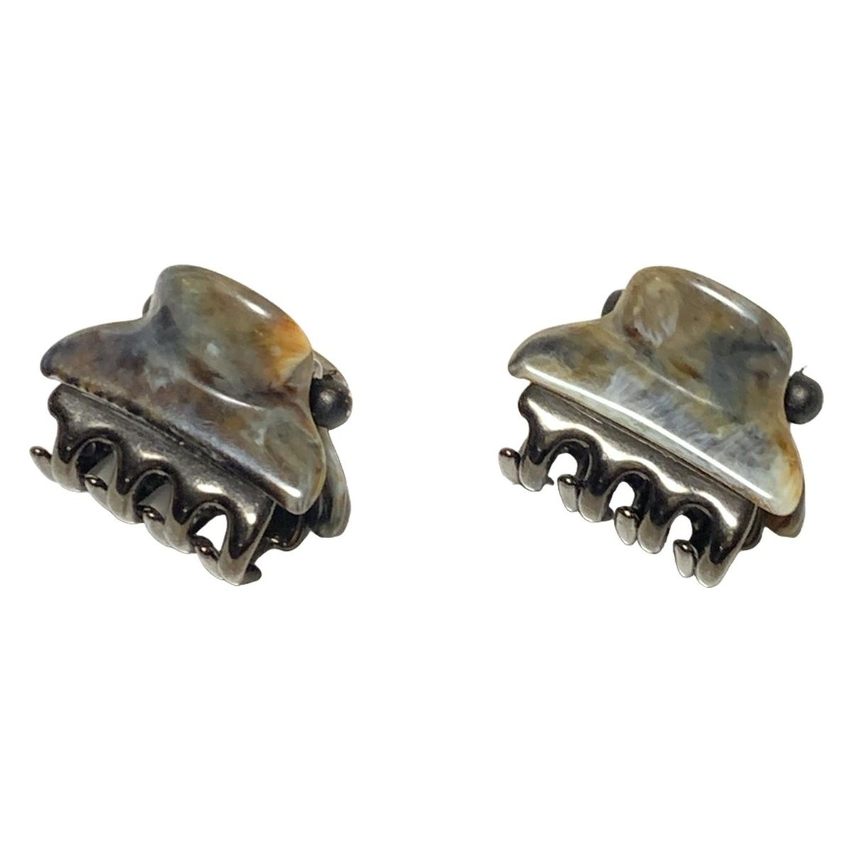 acca アッカ - ベージュ×ダークブラウン×マルチ ヘアクリップ 2点セット