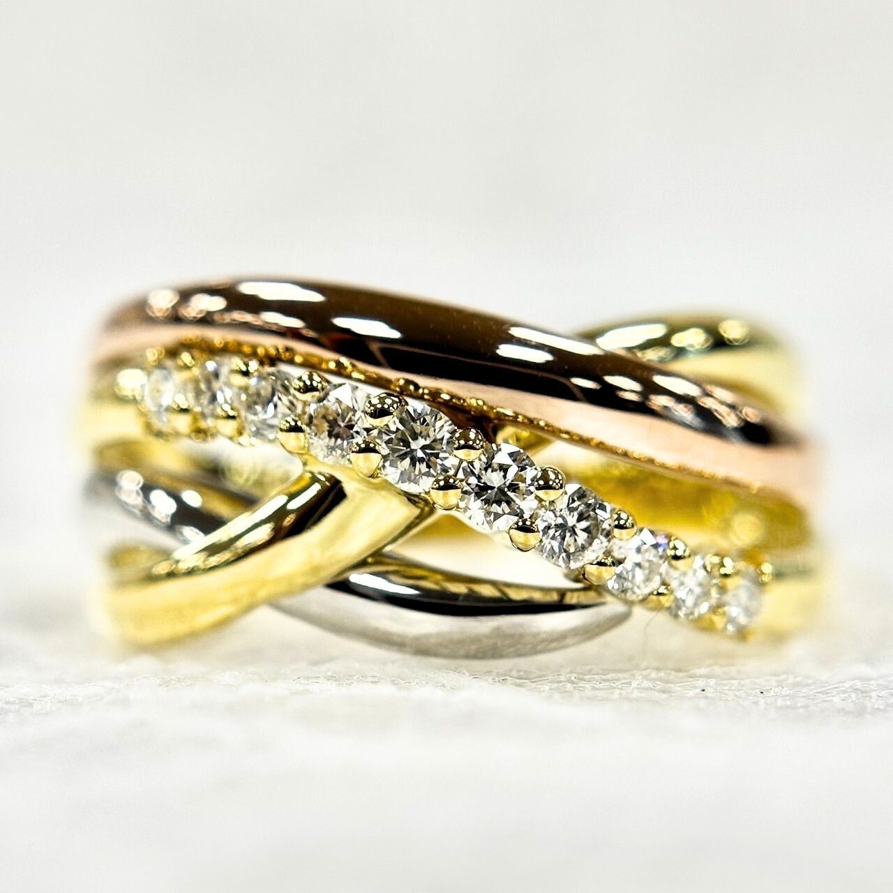 K18 Pt900 天然 ダイヤモンド 0.28ct リング