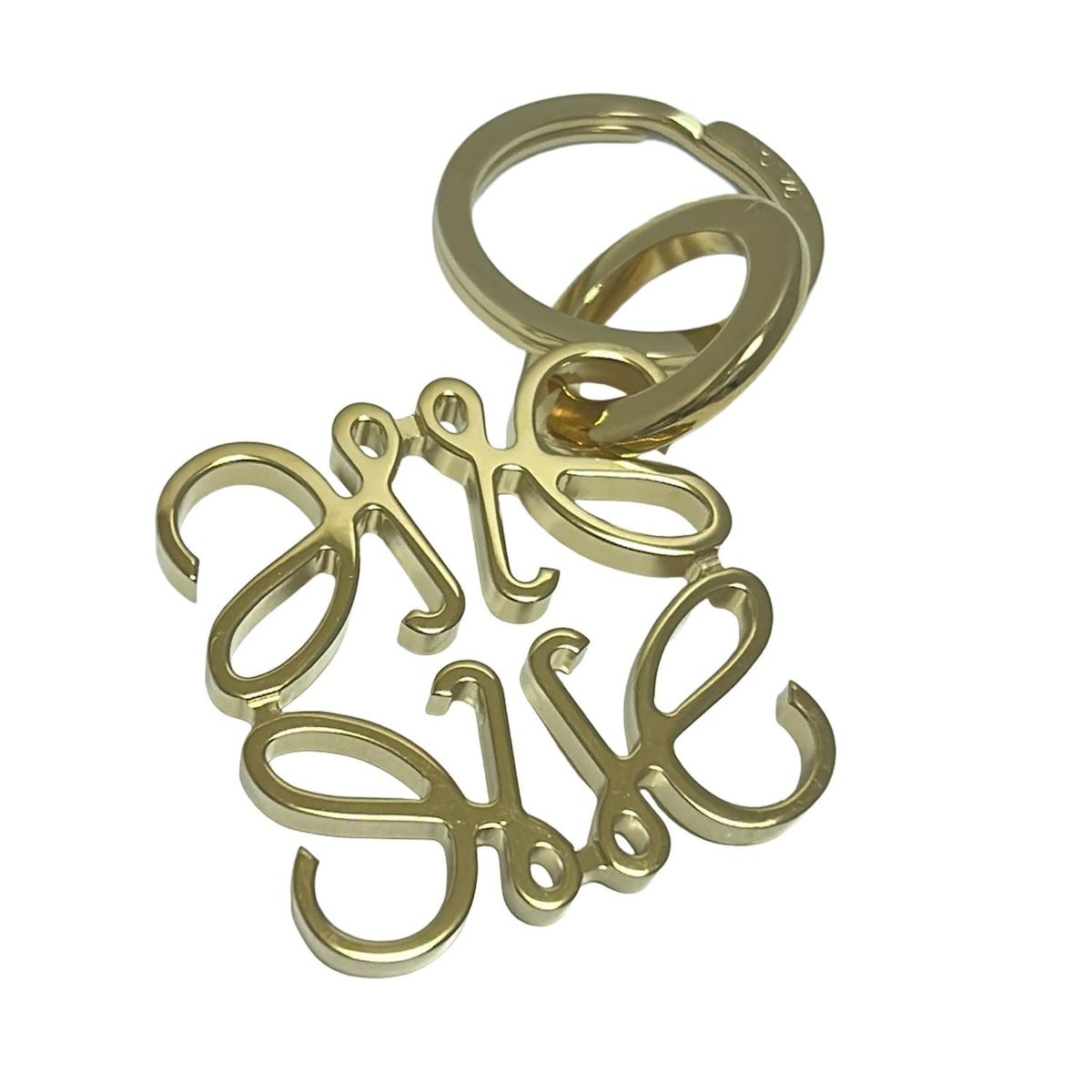 LOEWE ロエベ キーホルダー チャーム - ゴールド キーリング アナグラム キーリング