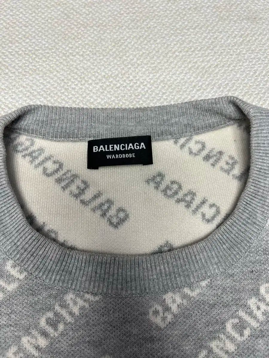 バレンシアガ マルチロゴ ニット グレー L