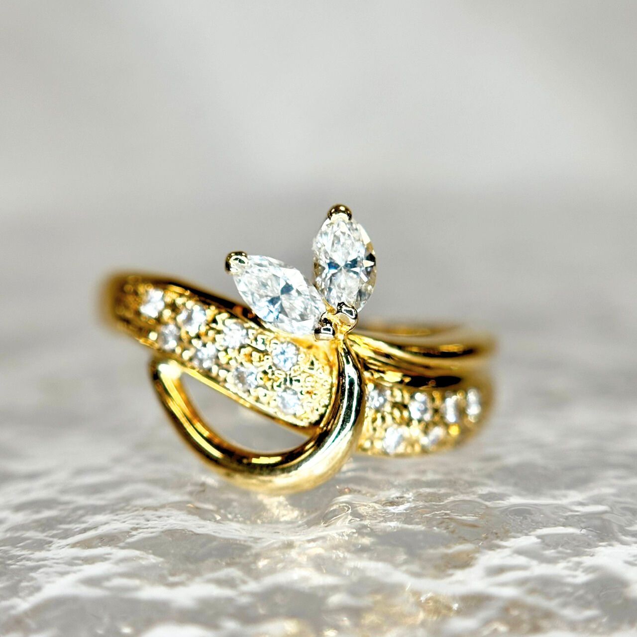 K18 天然 ダイヤモンド 0.38ct リング