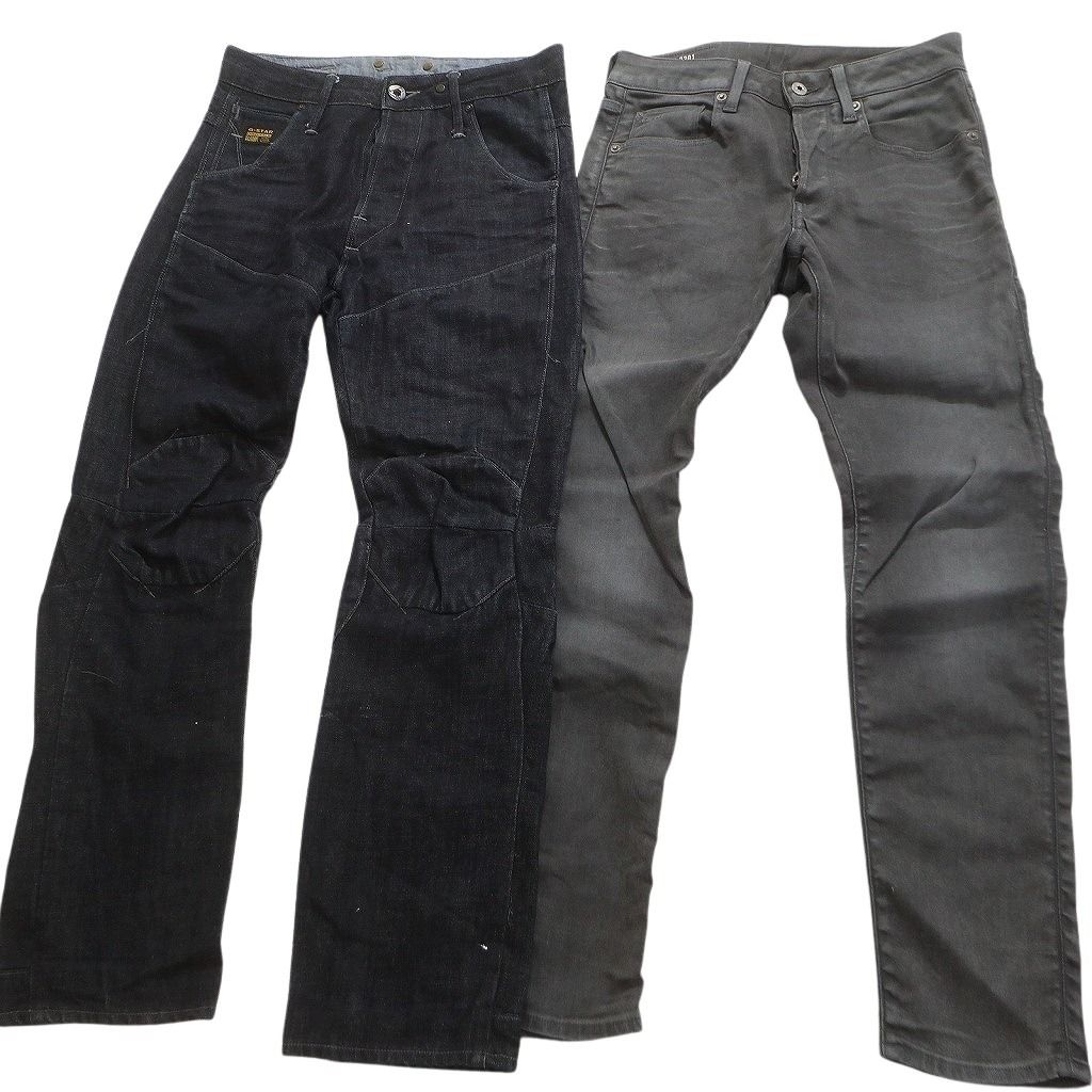 古着卸 G STAR RAW デニム パンツ セット メンズ 28 29 30 ブラックデニム フェード ボタンフライ 古着 NC 4938 中綿アウター ウインドブレーカー