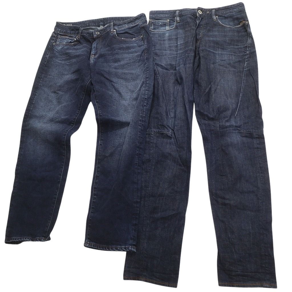 古着卸 G-STAR RAW パンツ 8枚セット メンズ 31 32 ブラックデニム フ カット ヒゲ フェード 古着 NC4937