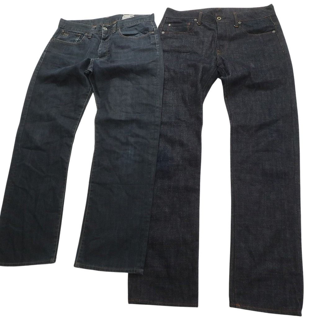 古着卸 G-STAR RAW デニム パンツ 8枚セット メンズ 32 33 ブラック インディゴブルー フェード ヒゲ 古着 NC4935