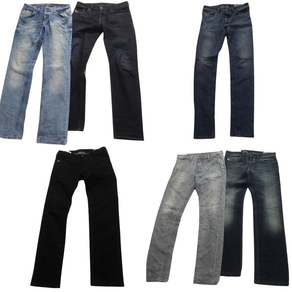 古着卸 ディーゼル デニム パンツ 6枚セット メンズ 30 31 ブラック フェード スキニー ヒゲ 古着 NC4931