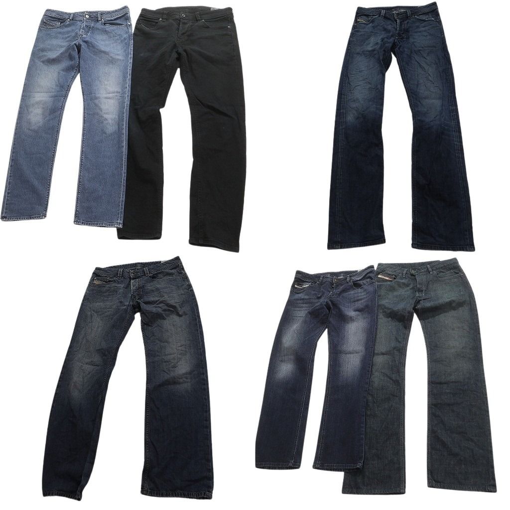 古着卸 ディーゼル デニム パンツ 6枚セット メンズ 31 32 33 ブラック インディゴブルー フェード ヒゲ 古着 NC4930