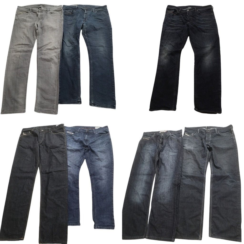 古着卸 ディーゼル デニム パンツ 7枚セット メンズ 38 36 フェード ヒゲ ストレート ボタンフライ 古着 NC4928