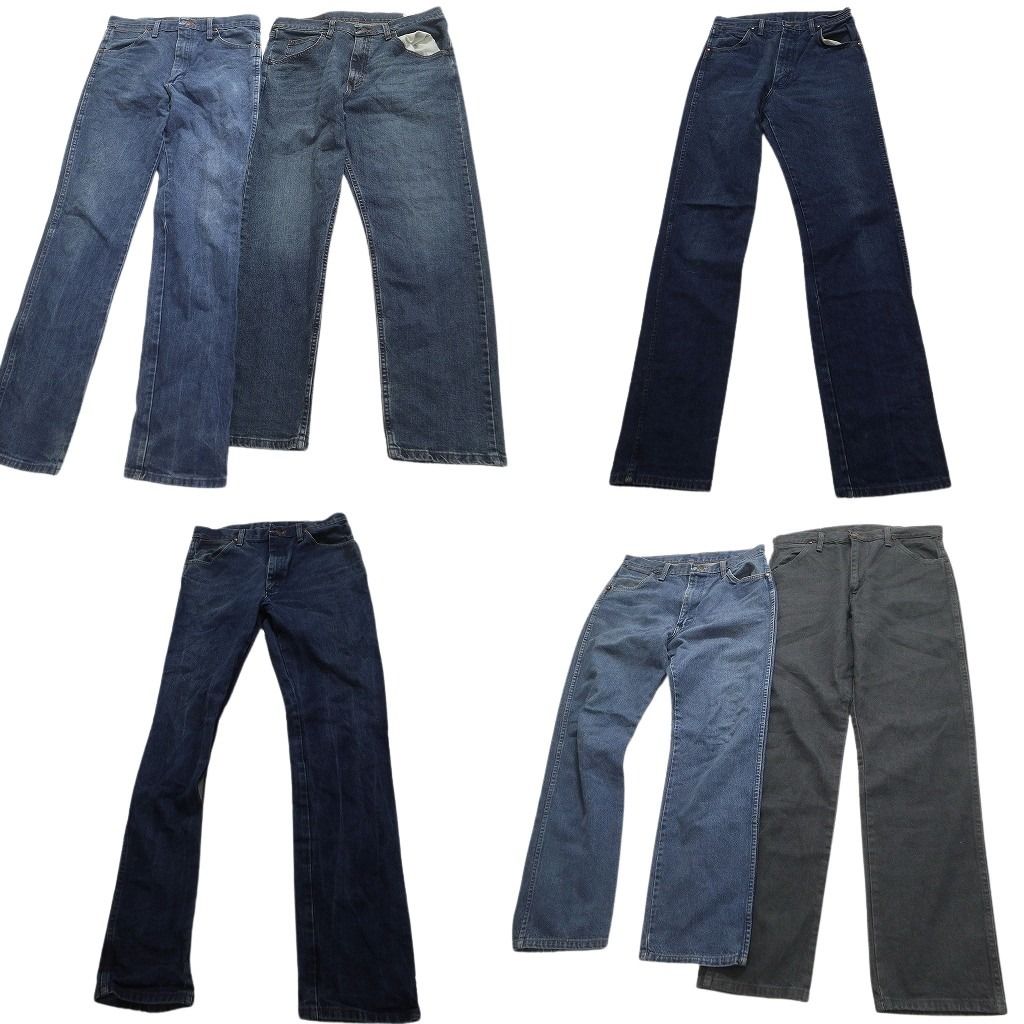 古着卸 Wrangler ラングラー デニム パンツ 6枚セット メンズ 30 31 32 インディゴブルー アメカジ ヒゲ 古着 NC4926