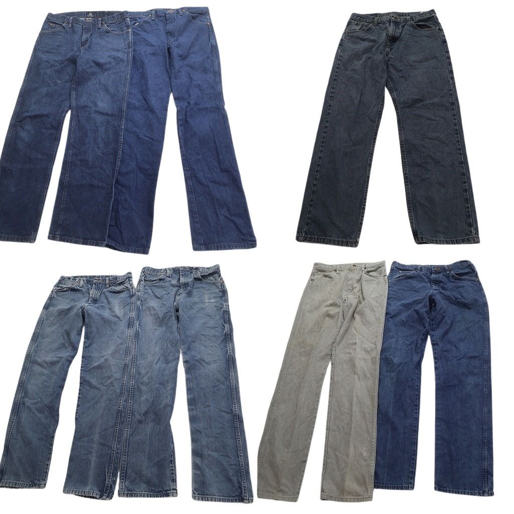 古着卸 Wrangler ラングラー デニム パンツ 7枚セット メンズ 33 インディゴブルー ストレート アメカジ 古着 NC4925