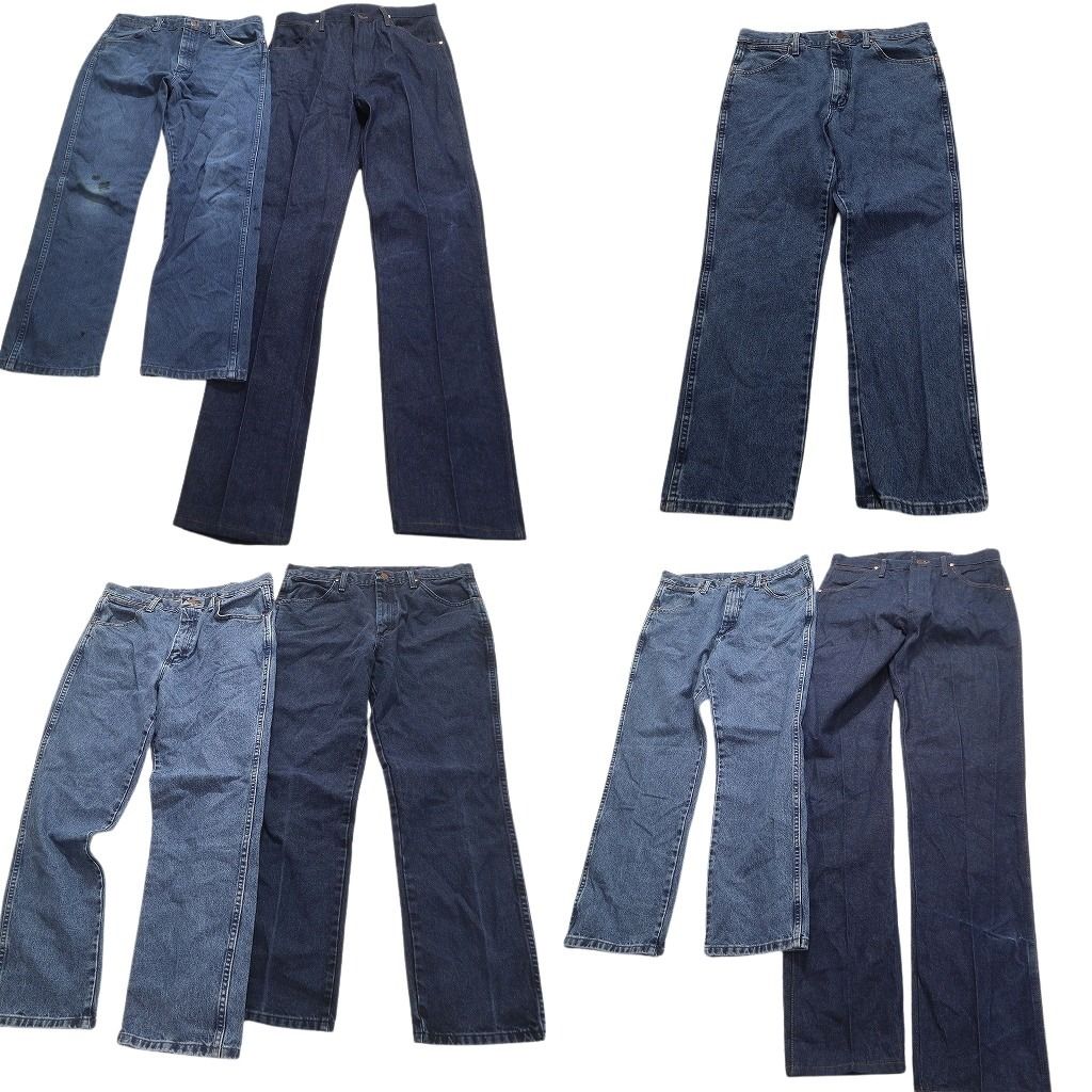 古着卸 Wrangler ラングラー デニム パンツ 7枚セット メンズ 34 インディゴブルー ストレート アメカジ 古着 NC4924