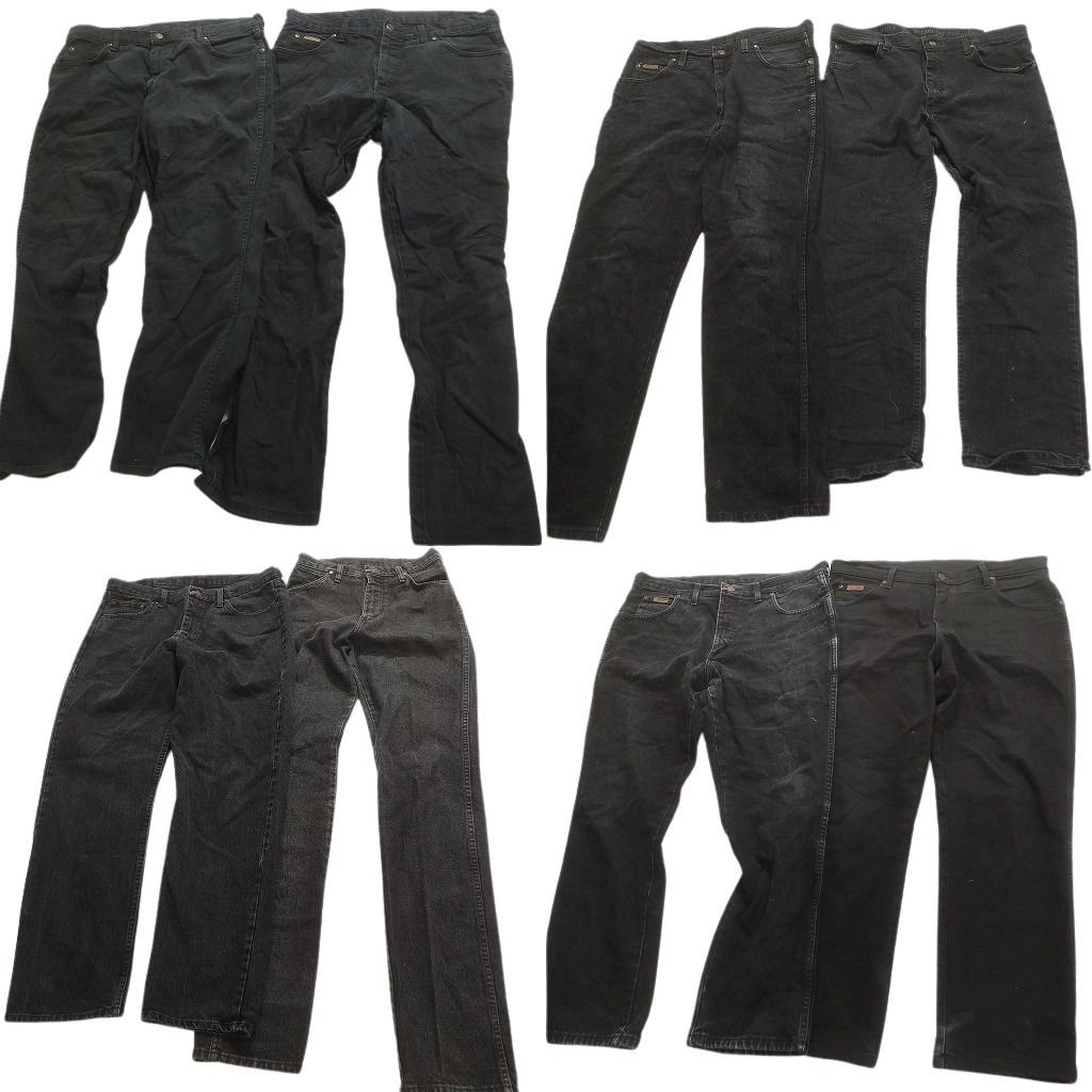 古着卸 Wrangler ラングラー ブラックデニム パンツ 8枚セット メンズ 36 ストレート 墨黒 古着 NC4960